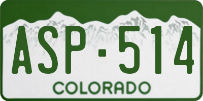 CO license plate ASP514
