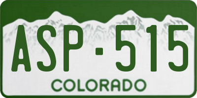 CO license plate ASP515