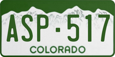 CO license plate ASP517