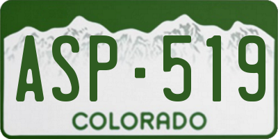 CO license plate ASP519