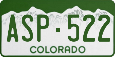 CO license plate ASP522