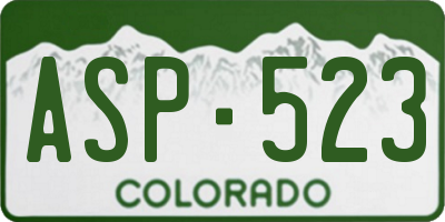 CO license plate ASP523