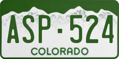 CO license plate ASP524
