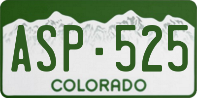 CO license plate ASP525