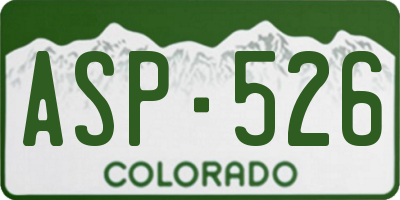 CO license plate ASP526
