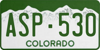 CO license plate ASP530