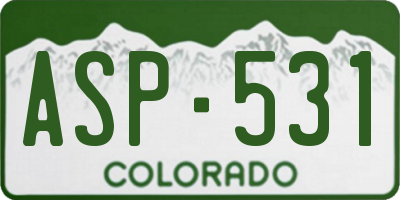 CO license plate ASP531