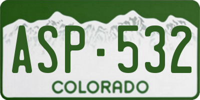 CO license plate ASP532