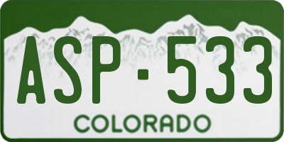CO license plate ASP533