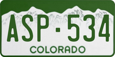CO license plate ASP534