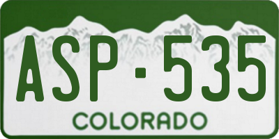 CO license plate ASP535