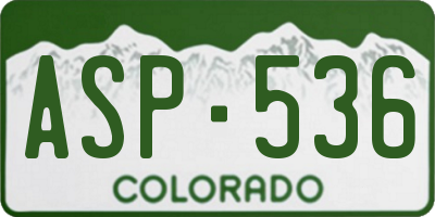 CO license plate ASP536