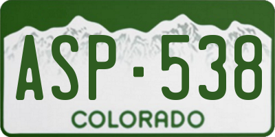 CO license plate ASP538