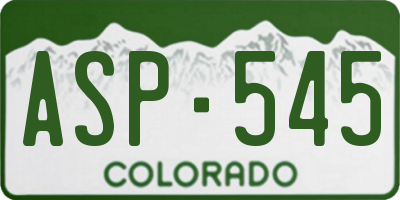 CO license plate ASP545