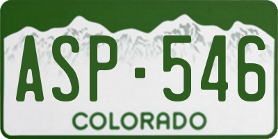 CO license plate ASP546