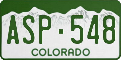 CO license plate ASP548
