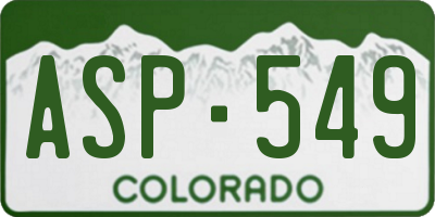 CO license plate ASP549