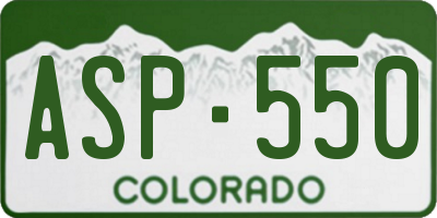CO license plate ASP550