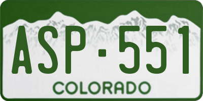 CO license plate ASP551