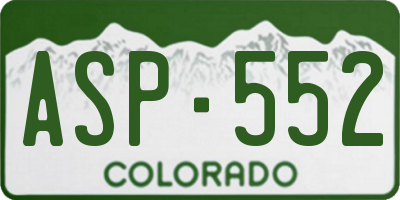 CO license plate ASP552