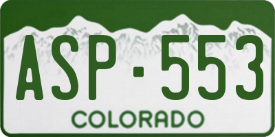 CO license plate ASP553