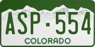 CO license plate ASP554