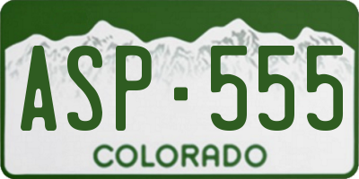 CO license plate ASP555