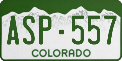 CO license plate ASP557