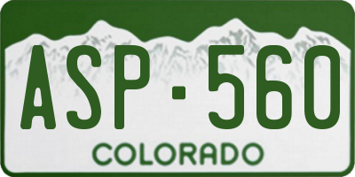 CO license plate ASP560