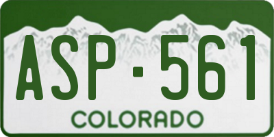 CO license plate ASP561