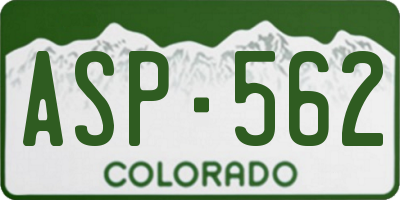 CO license plate ASP562
