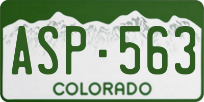 CO license plate ASP563