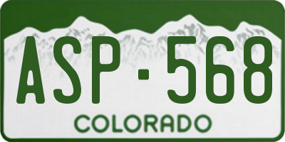 CO license plate ASP568