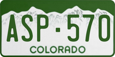 CO license plate ASP570