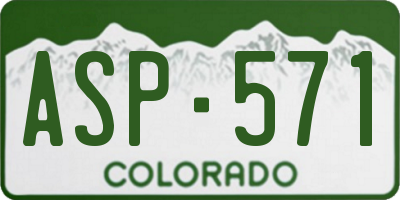 CO license plate ASP571