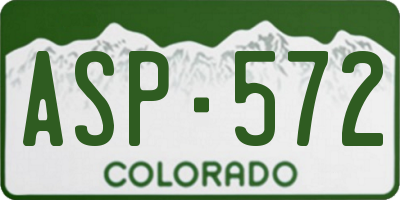 CO license plate ASP572