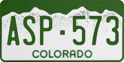 CO license plate ASP573