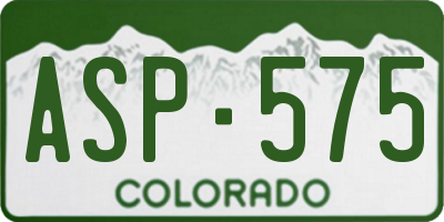 CO license plate ASP575