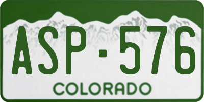 CO license plate ASP576