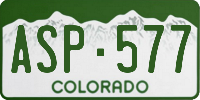 CO license plate ASP577