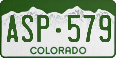 CO license plate ASP579