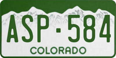 CO license plate ASP584