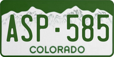 CO license plate ASP585