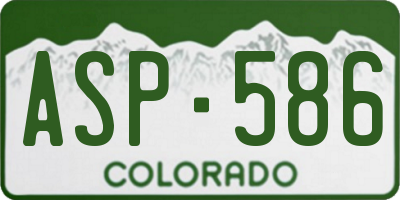 CO license plate ASP586