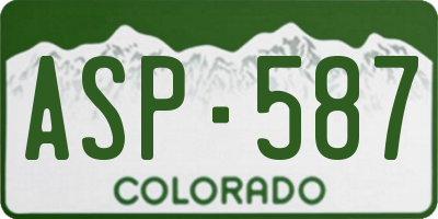 CO license plate ASP587