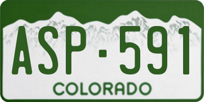 CO license plate ASP591