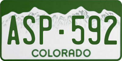 CO license plate ASP592