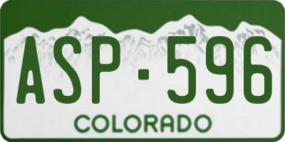 CO license plate ASP596
