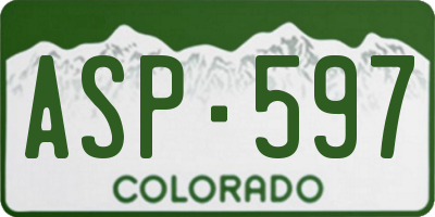 CO license plate ASP597