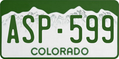 CO license plate ASP599